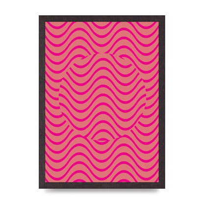 Pink Swirl Printed Poster - A3 framed