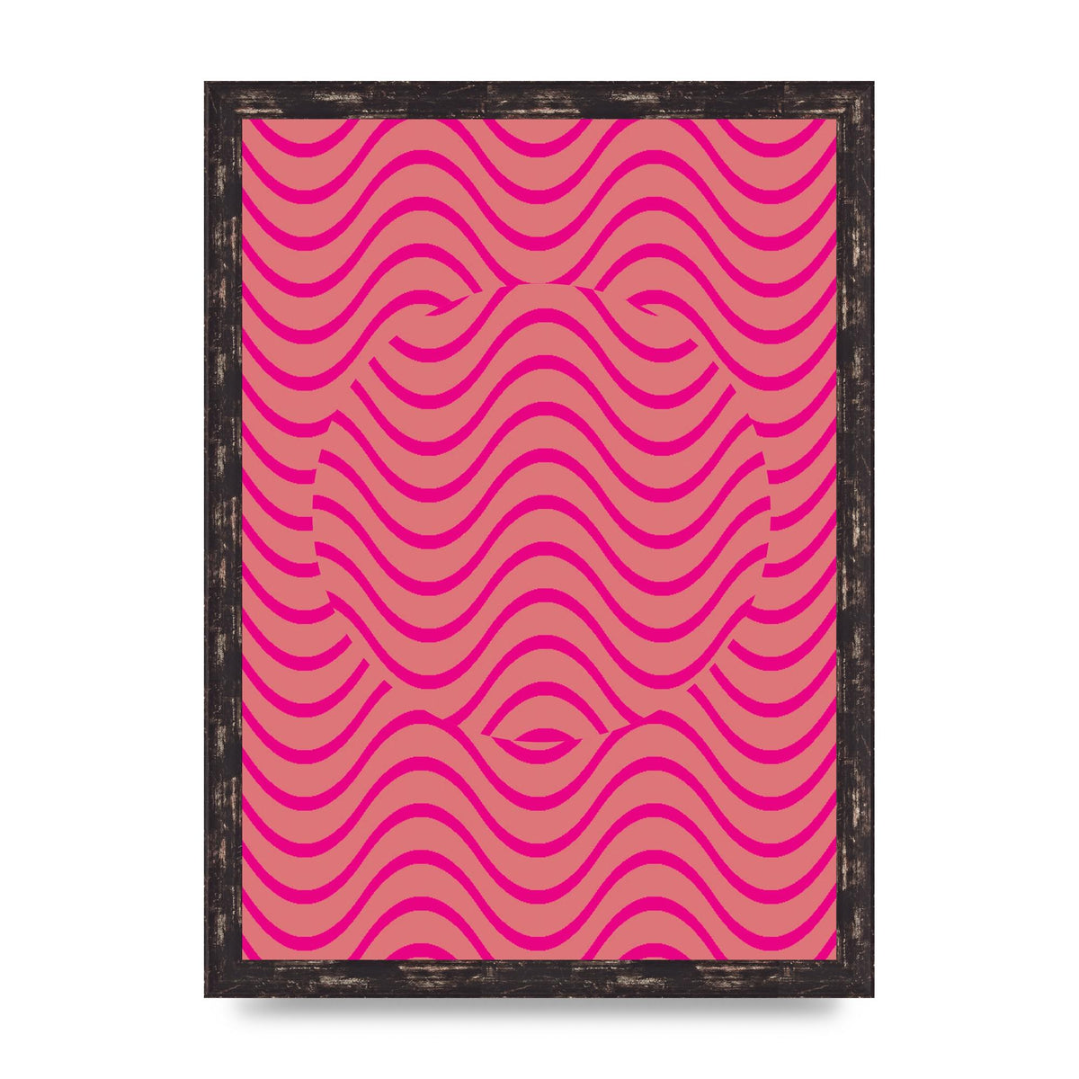 Pink Swirl Printed Poster - A3 framed
