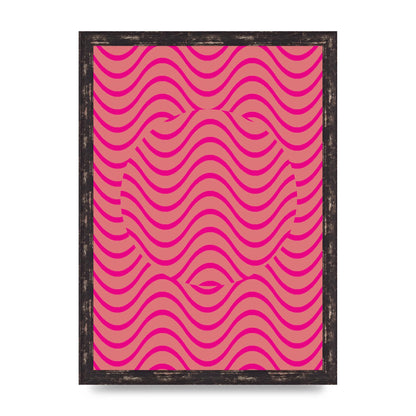 Pink Swirl Printed Poster - A3 framed