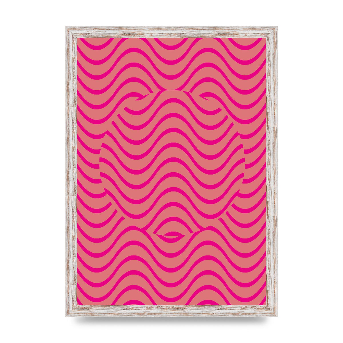 Pink Swirl Printed Poster - A3 framed