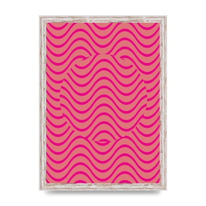 Pink Swirl Printed Poster - A3 framed
