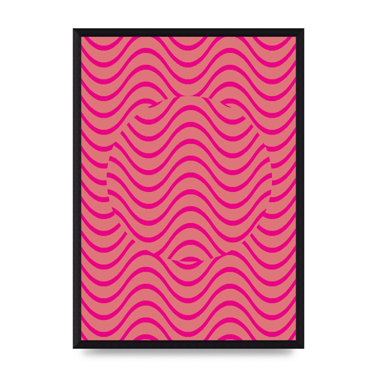 Pink Swirl Printed Poster - A3 framed