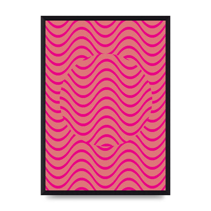 Pink Swirl Printed Poster - A3 framed
