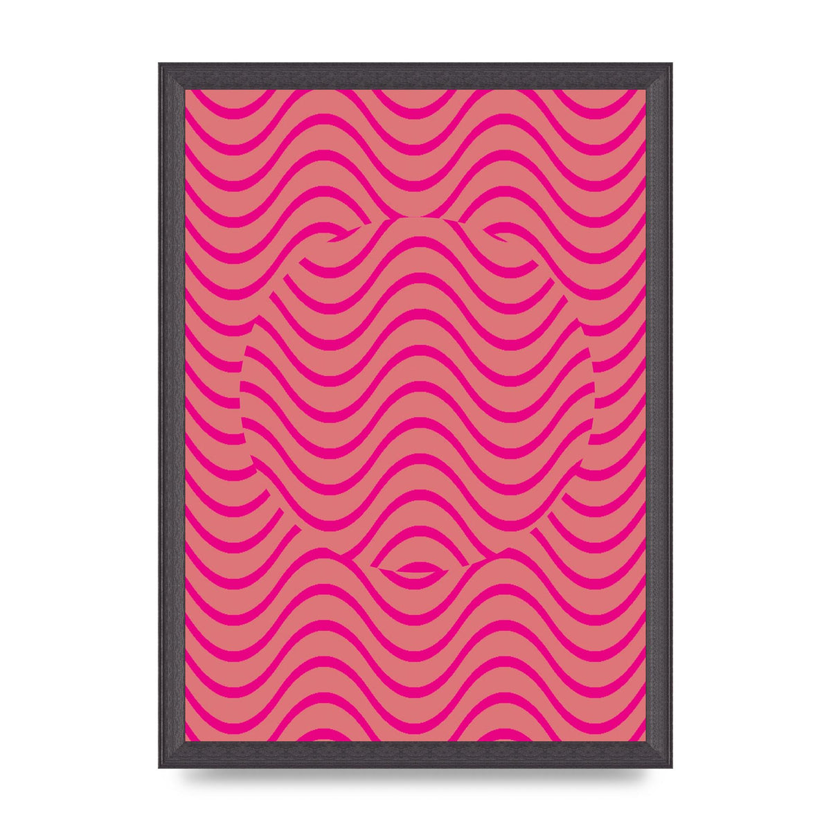 Pink Swirl Printed Poster - A3 framed