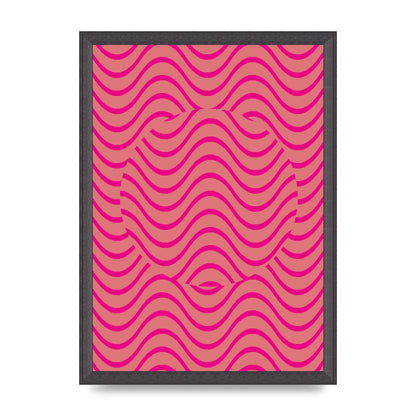 Pink Swirl Printed Poster - A3 framed