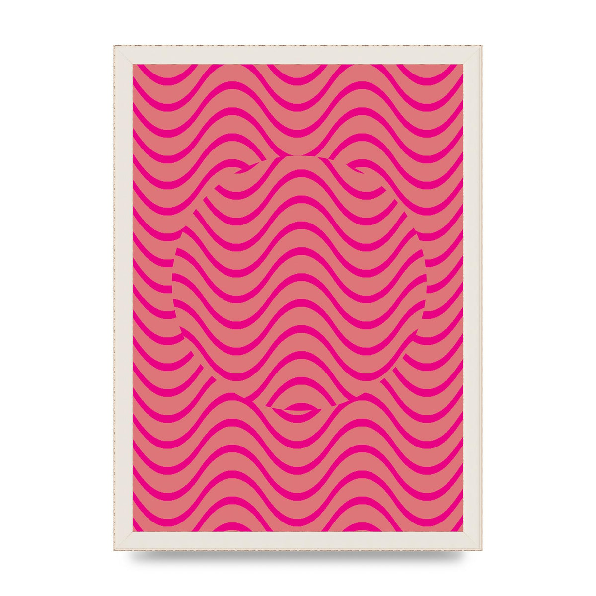 Pink Swirl Printed Poster - A3 framed