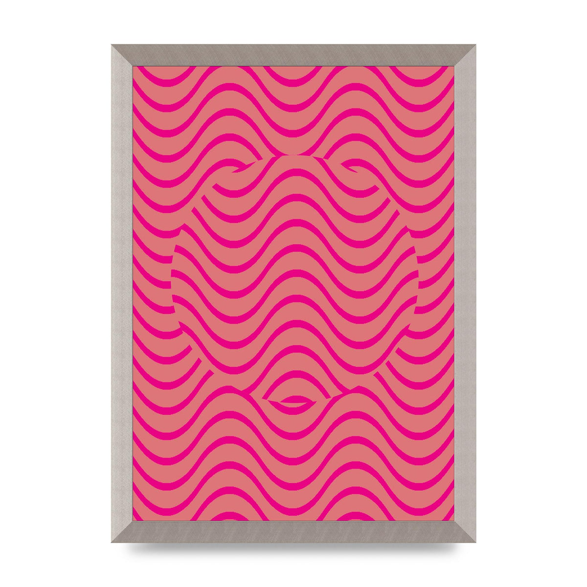 Pink Swirl Printed Poster - A3 framed