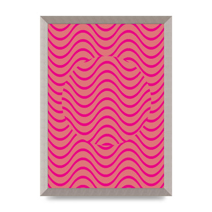 Pink Swirl Printed Poster - A3 framed