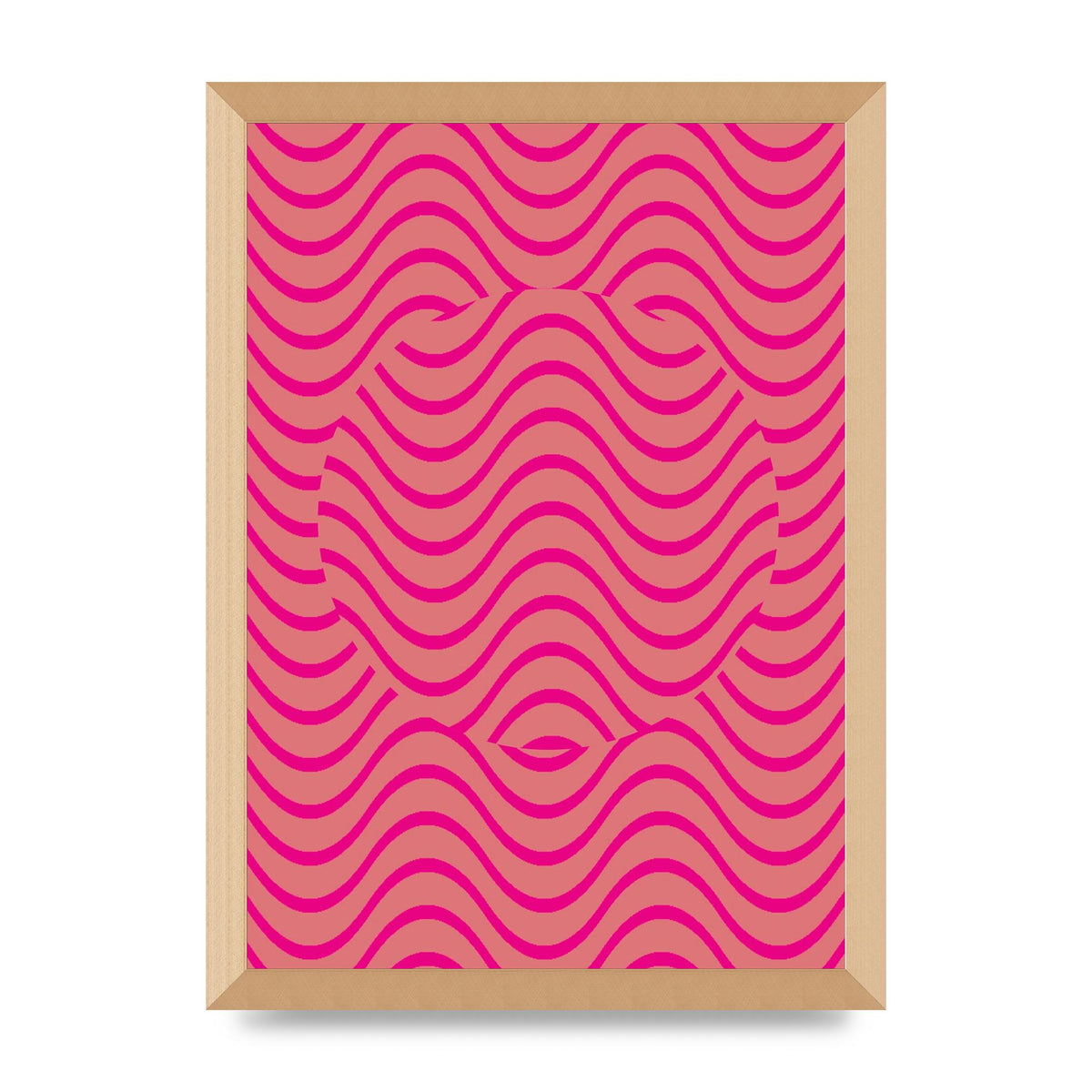 Pink Swirl Printed Poster - A3 framed
