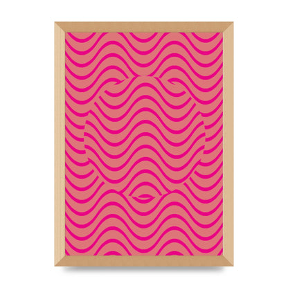 Pink Swirl Printed Poster - A3 framed