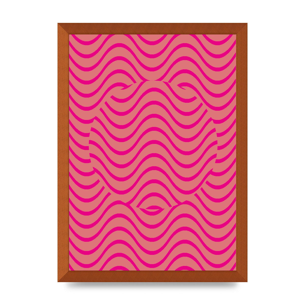Pink Swirl Printed Poster - A3 framed