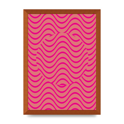 Pink Swirl Printed Poster - A3 framed