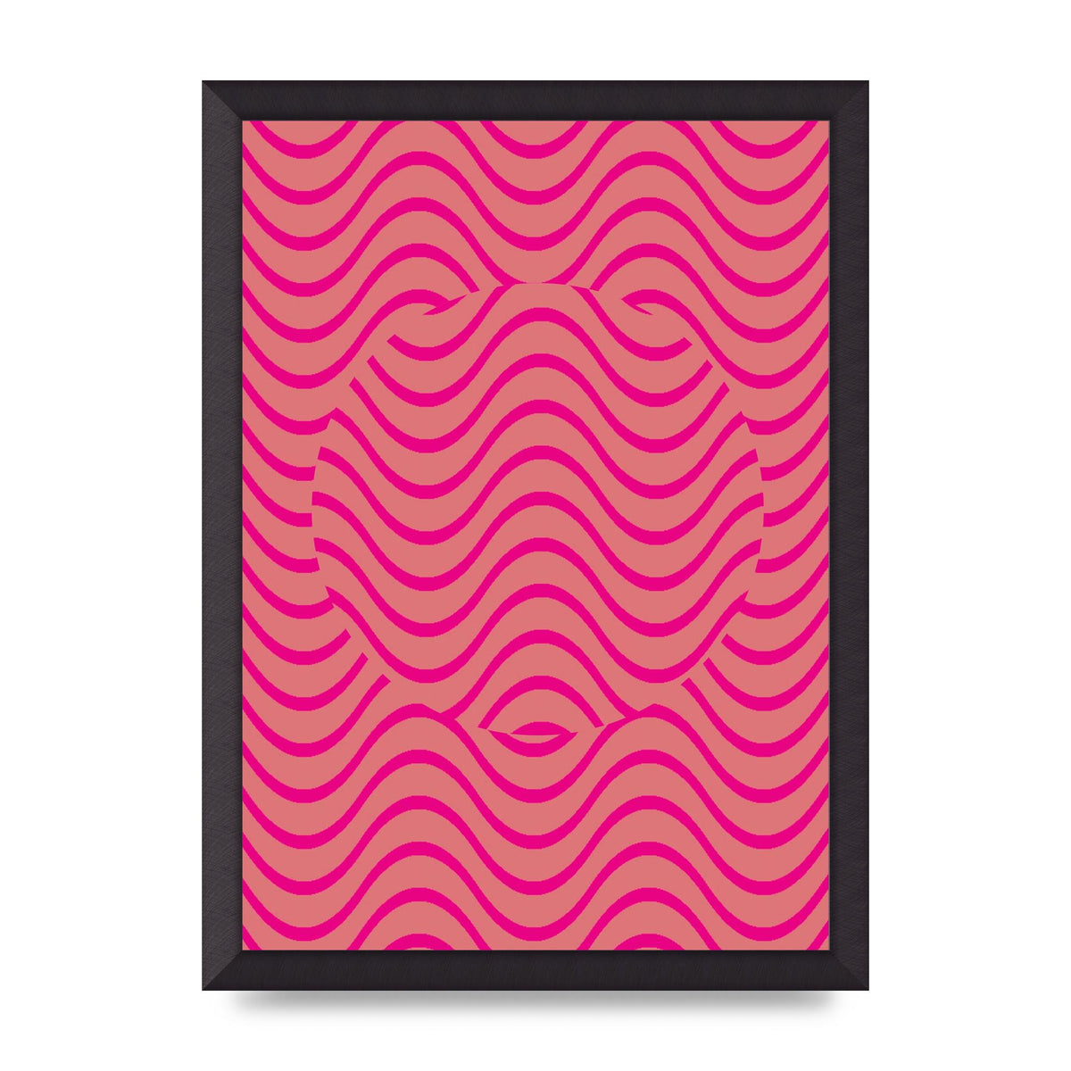 Pink Swirl Printed Poster - A3 framed