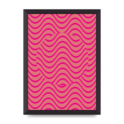 Pink Swirl Printed Poster - A3 framed