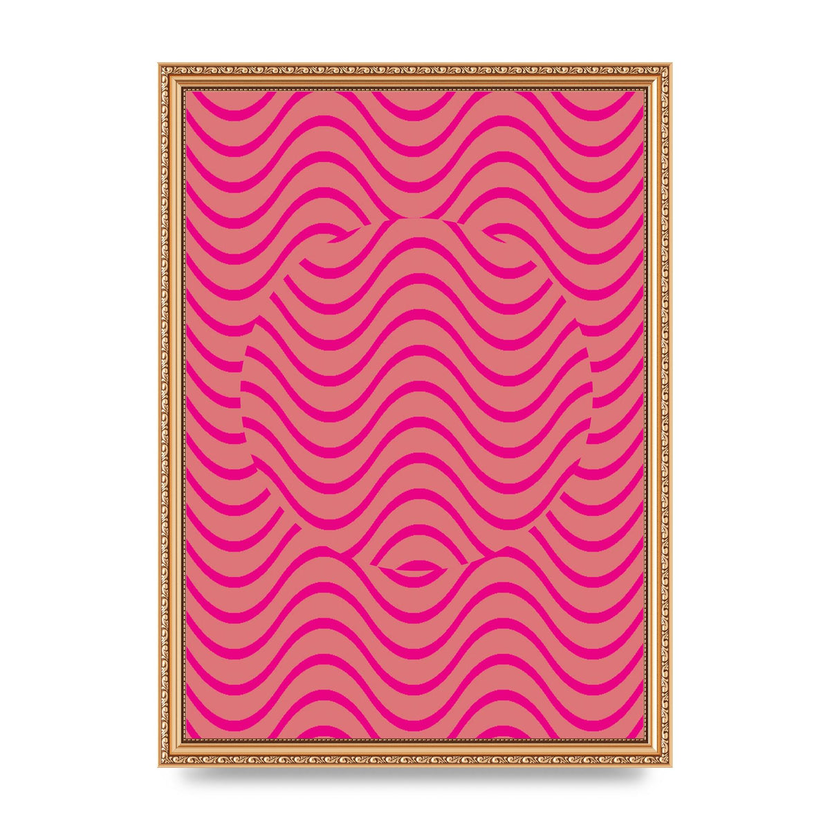 Pink Swirl Printed Poster - A3 framed