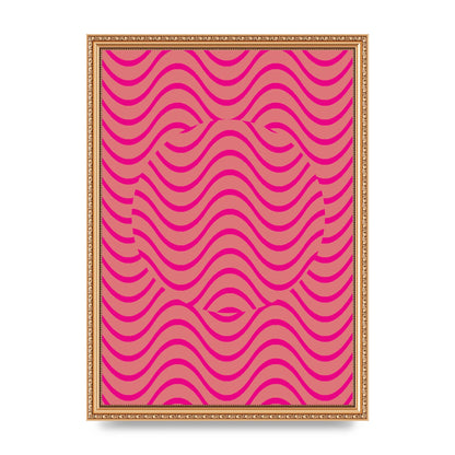 Pink Swirl Printed Poster - A3 framed