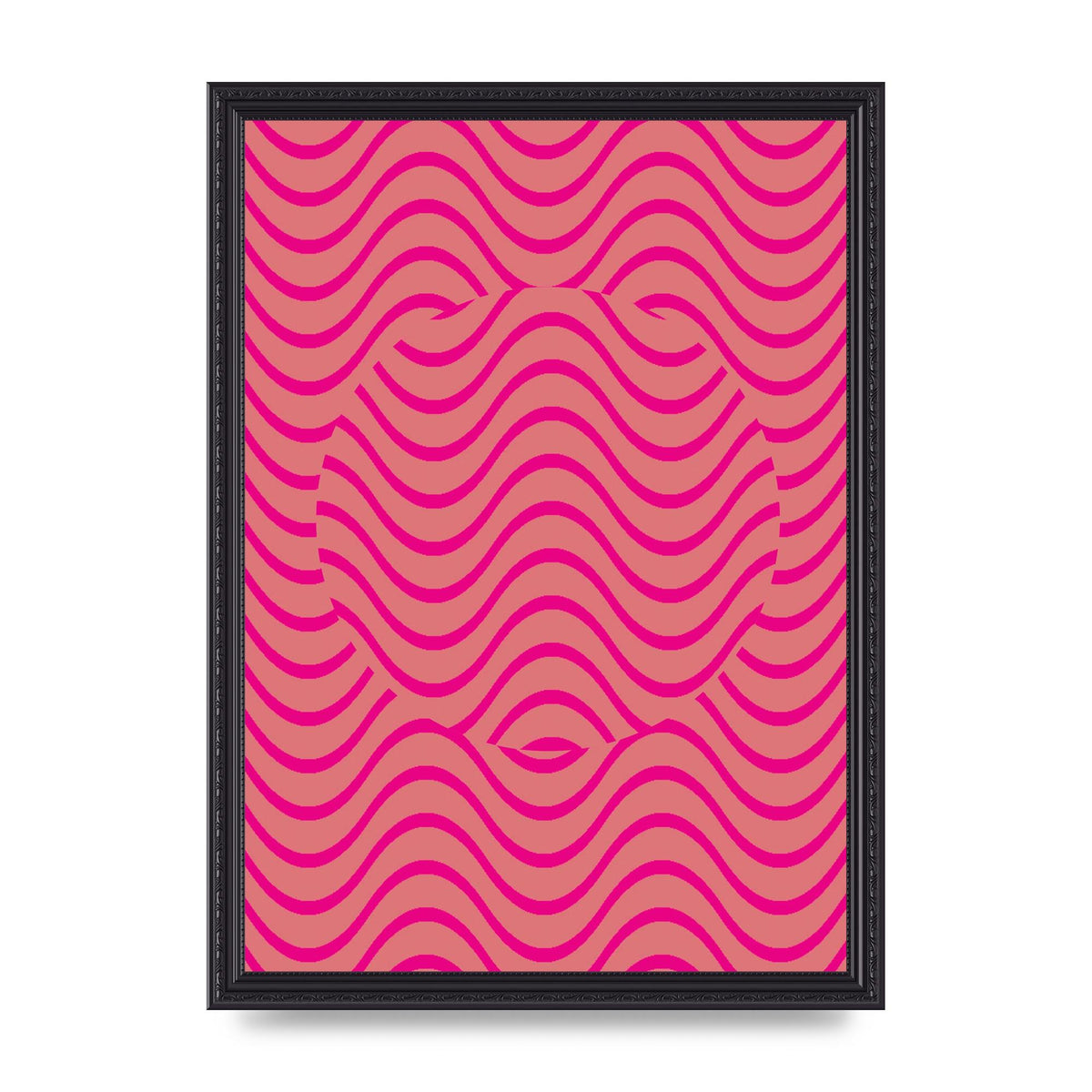 Pink Swirl Printed Poster - A3 framed