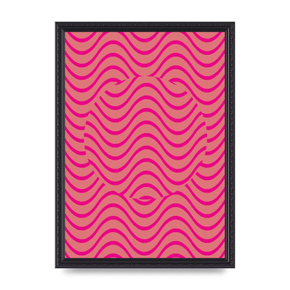 Pink Swirl Printed Poster - A3 framed