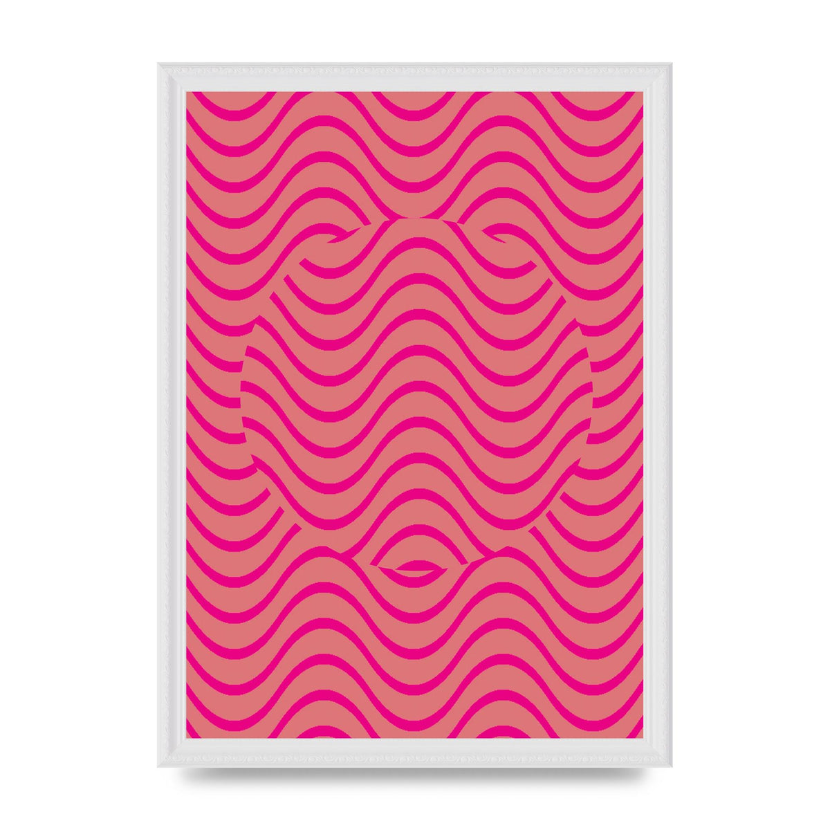 Pink Swirl Printed Poster - A3 framed