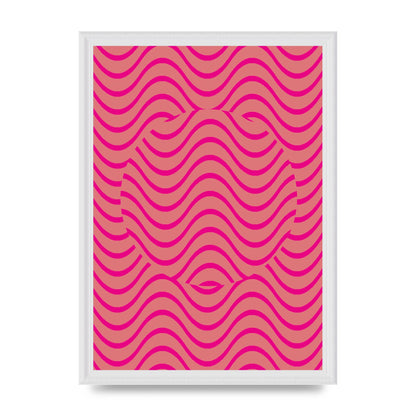 Pink Swirl Printed Poster - A3 framed