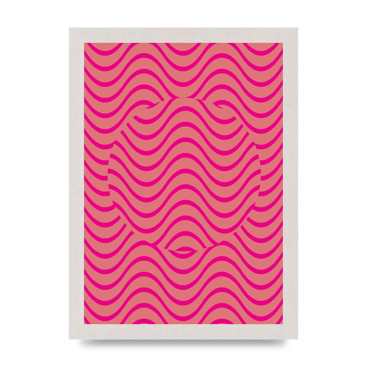 Pink Swirl Printed Poster - A4 framed
