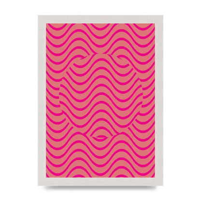 Pink Swirl Printed Poster - A4 framed