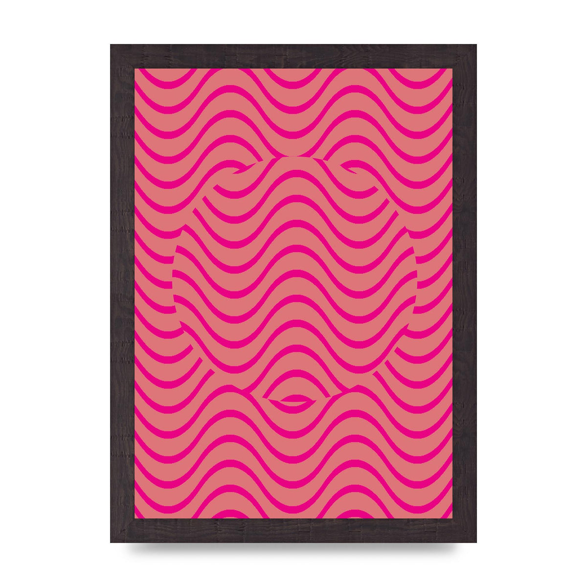 Pink Swirl Printed Poster - A4 framed