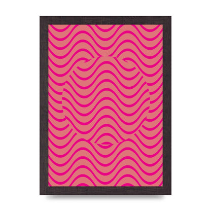 Pink Swirl Printed Poster - A4 framed