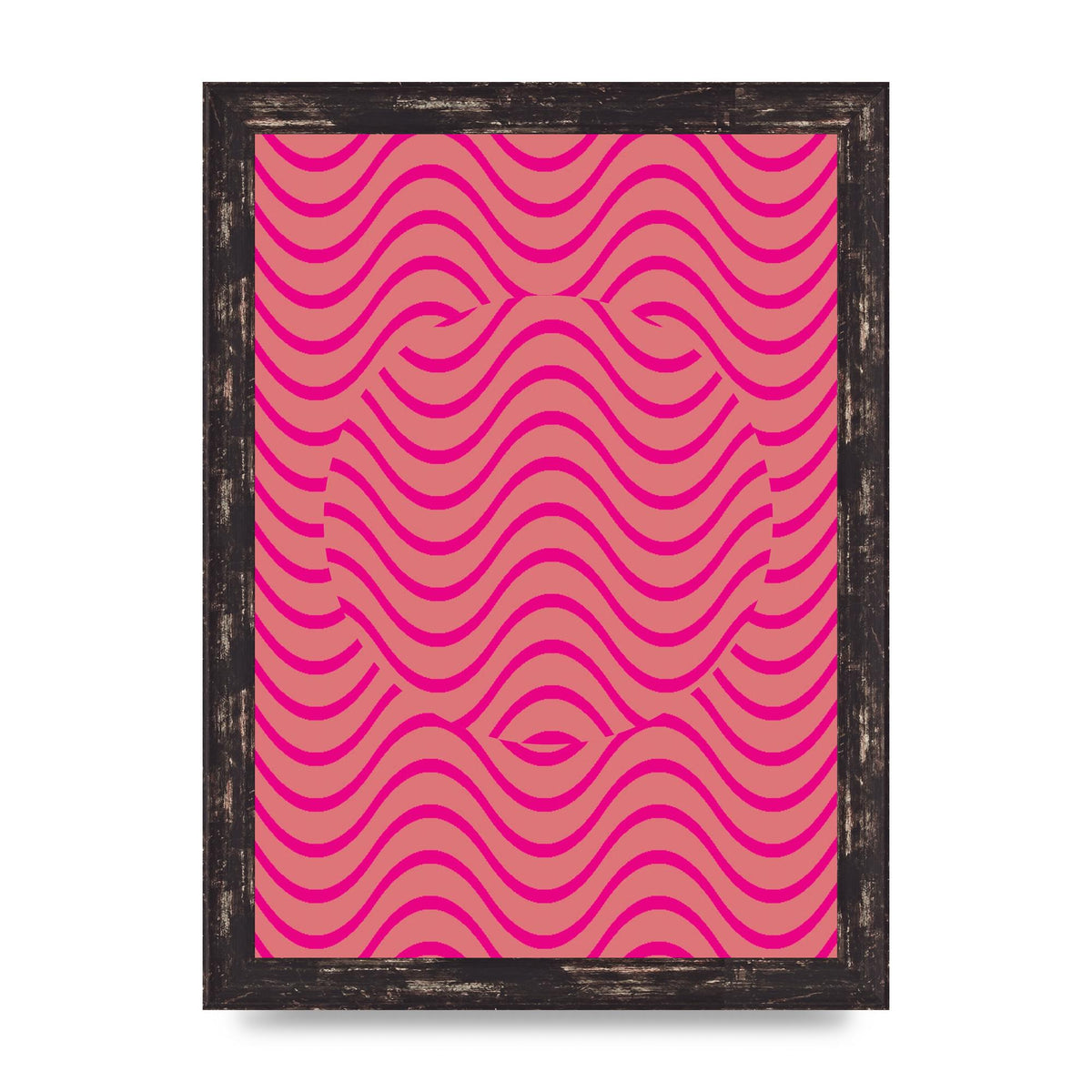 Pink Swirl Printed Poster - A4 framed