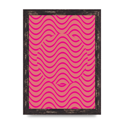 Pink Swirl Printed Poster - A4 framed