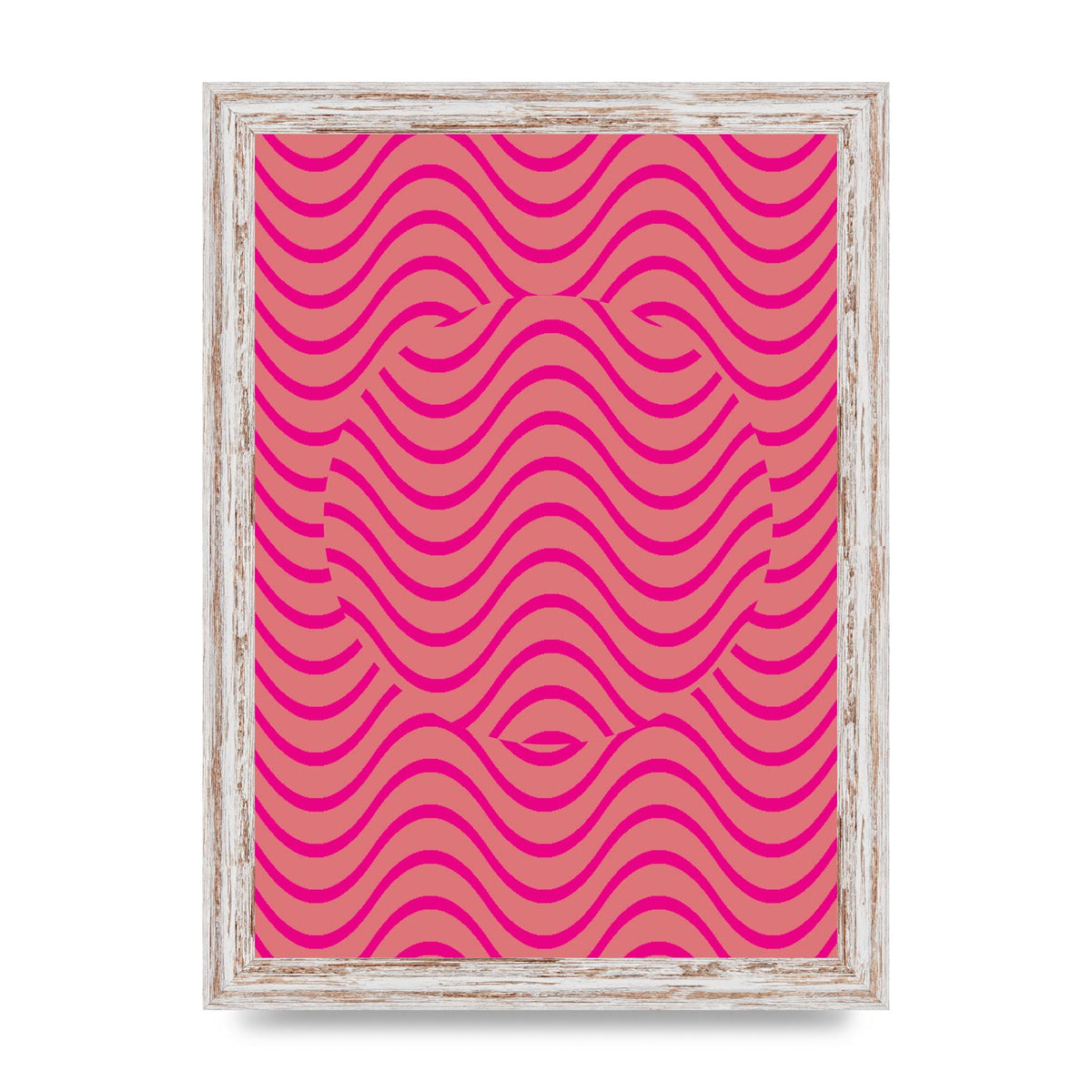 Pink Swirl Printed Poster - A4 framed