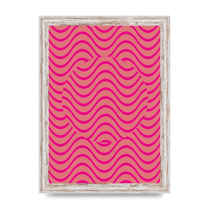 Pink Swirl Printed Poster - A4 framed