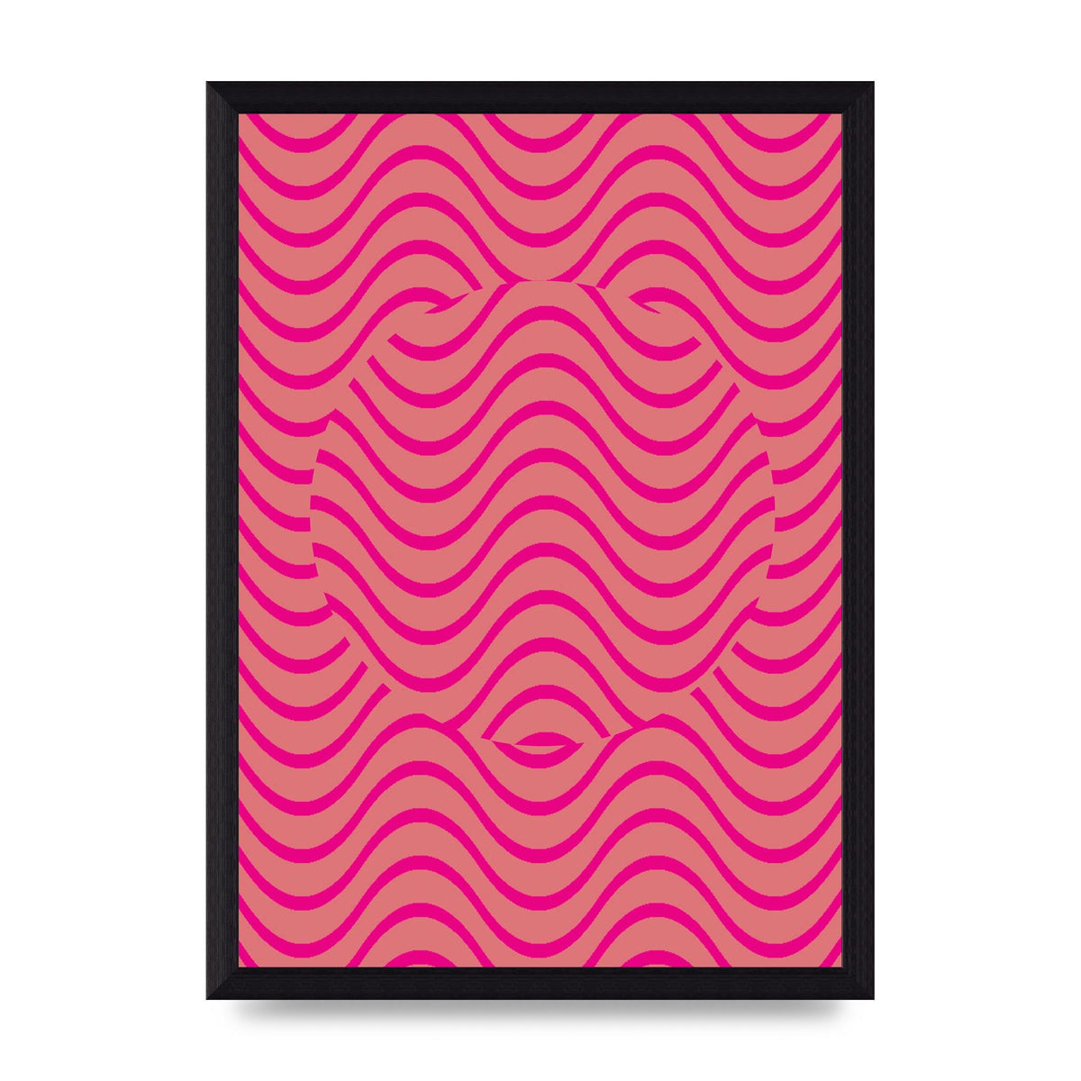 Pink Swirl Printed Poster - A4 framed