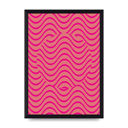Pink Swirl Printed Poster - A4 framed
