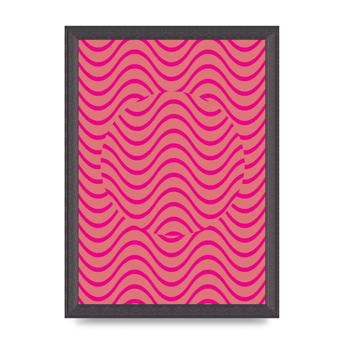 Pink Swirl Printed Poster - A4 framed