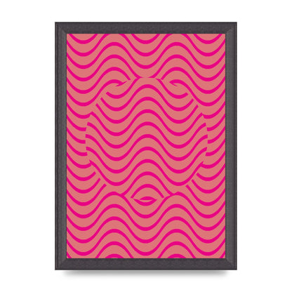 Pink Swirl Printed Poster - A4 framed
