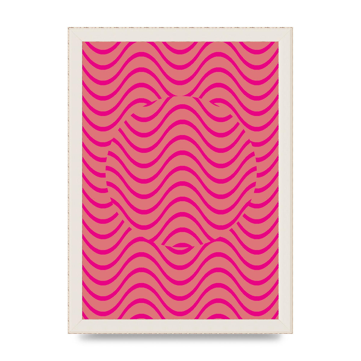 Pink Swirl Printed Poster - A4 framed