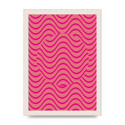 Pink Swirl Printed Poster - A4 framed