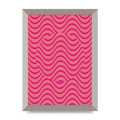 Pink Swirl Printed Poster - A4 framed