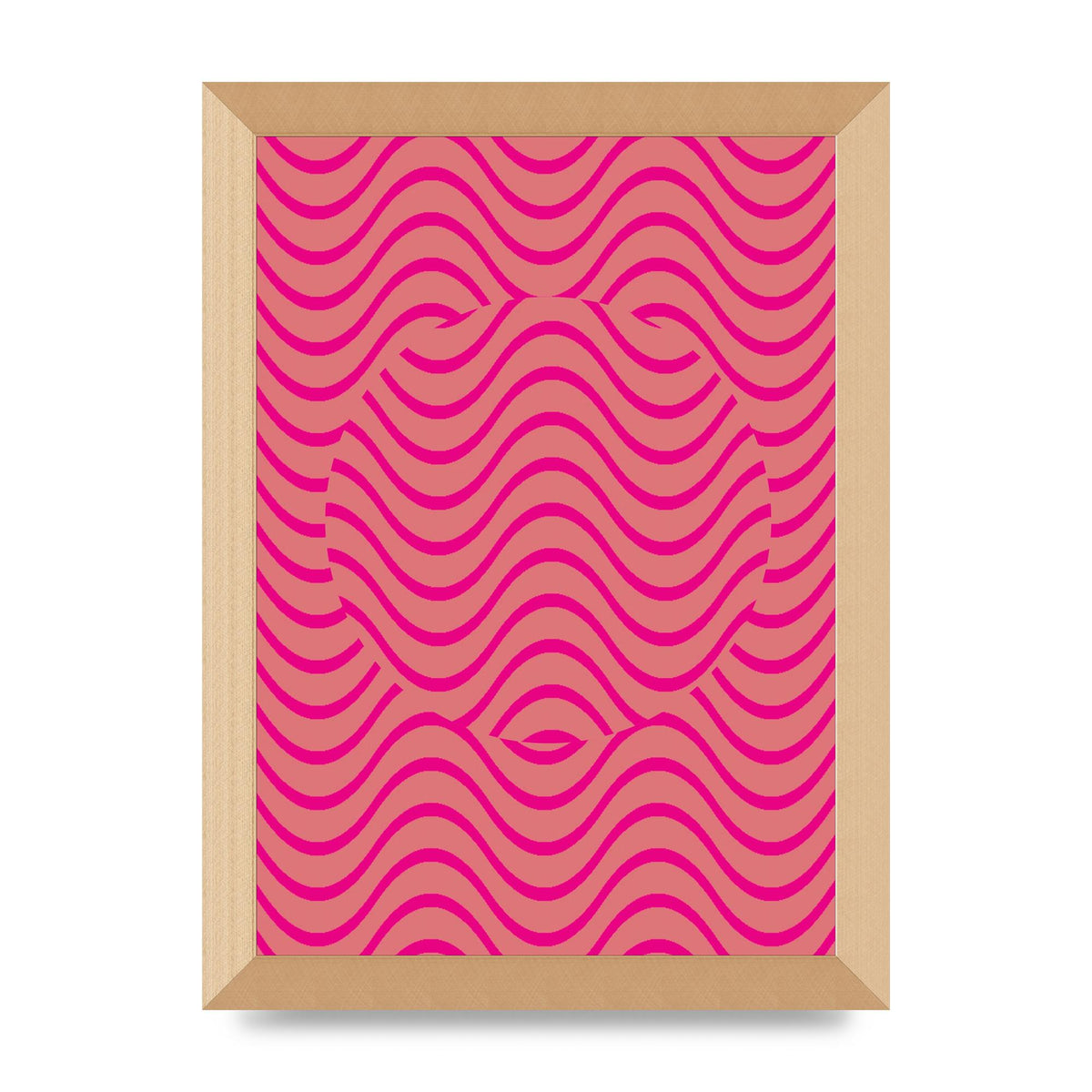 Pink Swirl Printed Poster - A4 framed