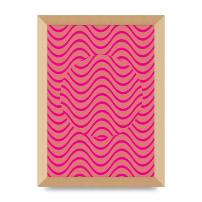 Pink Swirl Printed Poster - A4 framed