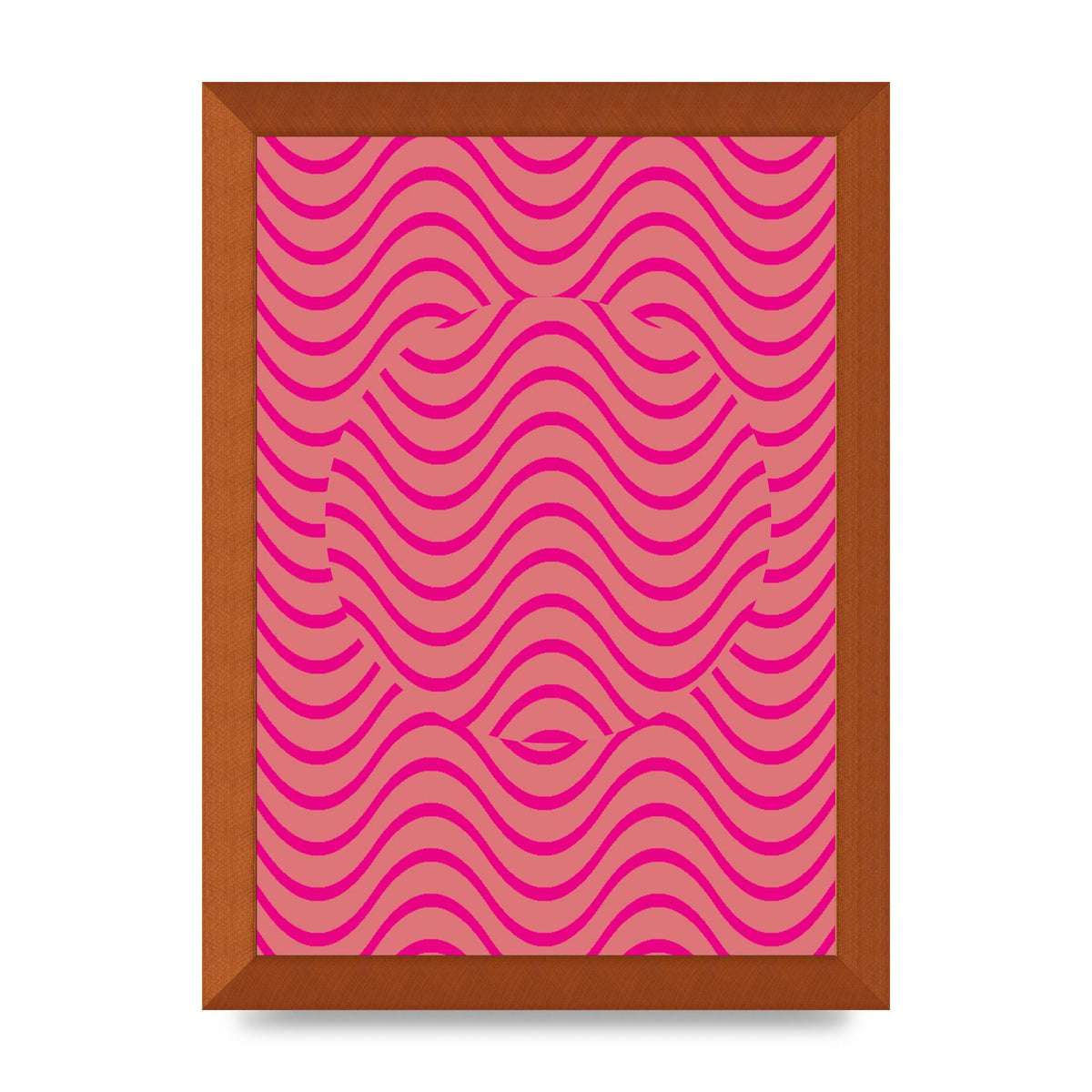 Pink Swirl Printed Poster - A4 framed