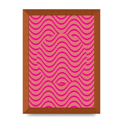 Pink Swirl Printed Poster - A4 framed