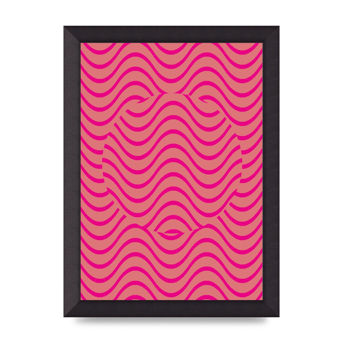 Pink Swirl Printed Poster - A4 framed