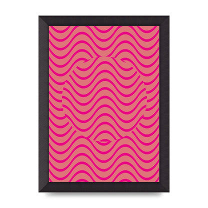 Pink Swirl Printed Poster - A4 framed