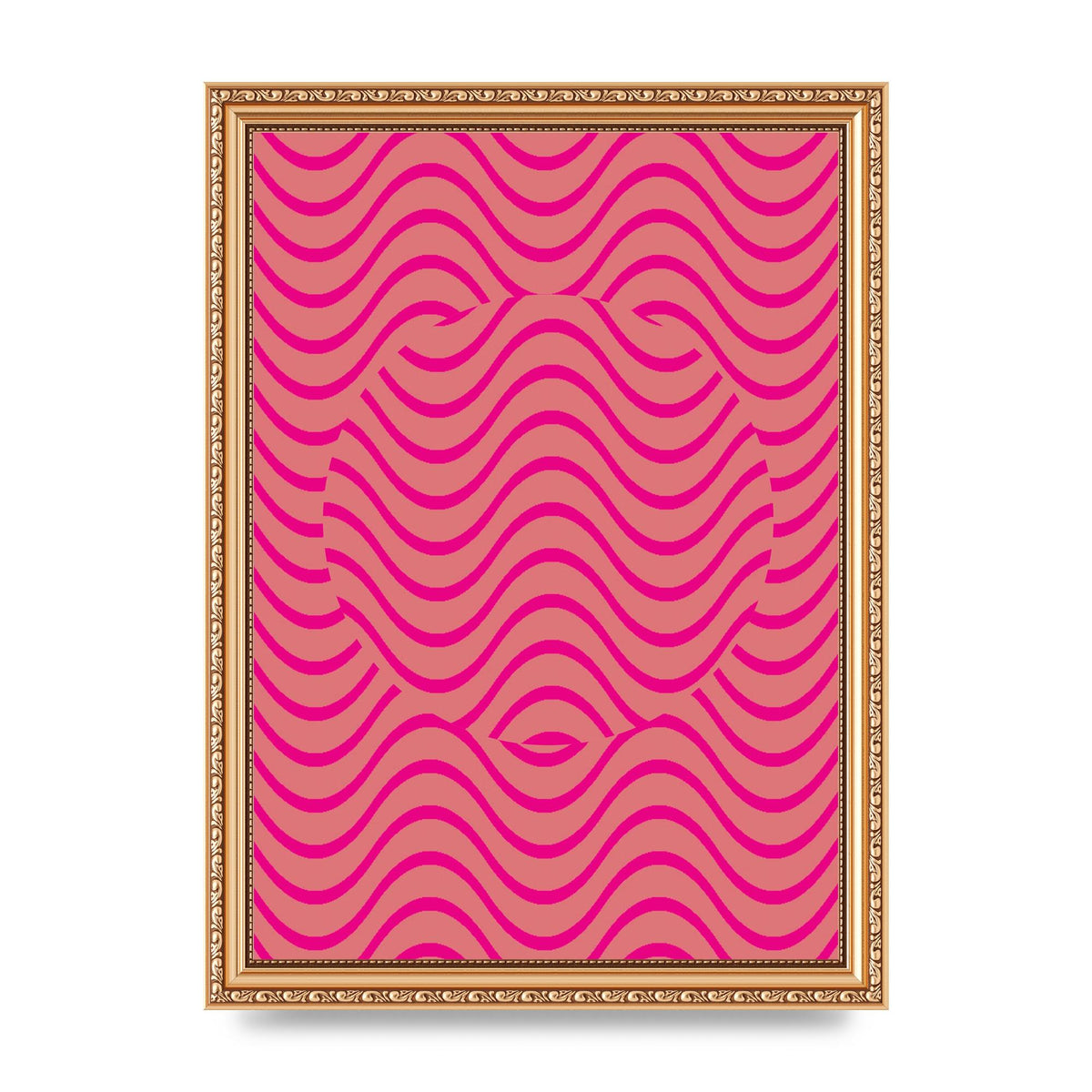 Pink Swirl Printed Poster - A4 framed
