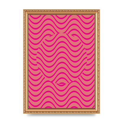 Pink Swirl Printed Poster - A4 framed
