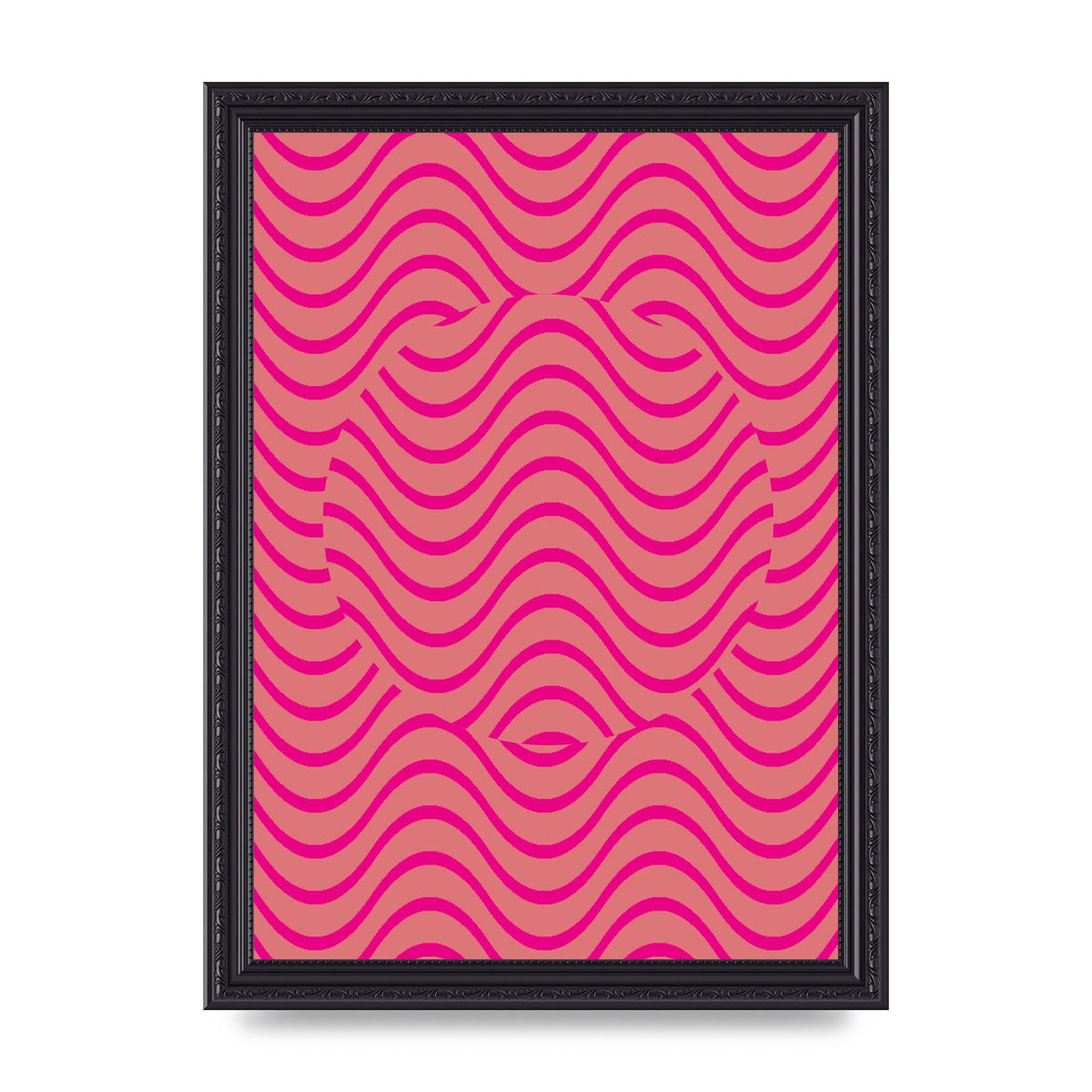 Pink Swirl Printed Poster - A4 framed