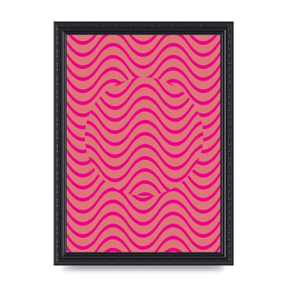 Pink Swirl Printed Poster - A4 framed