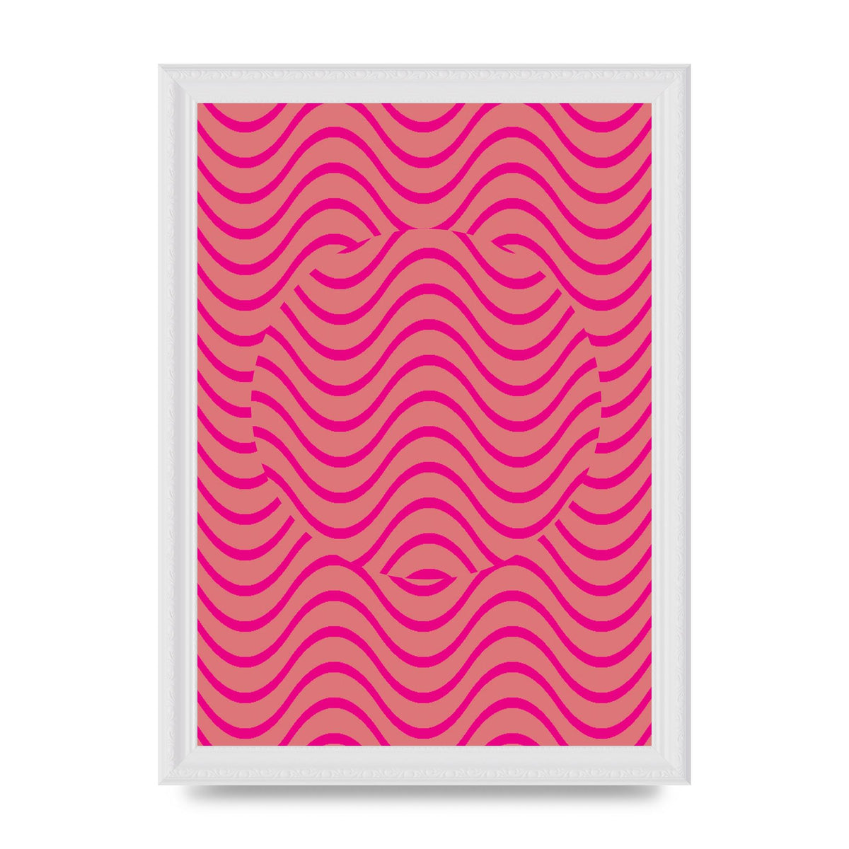 Pink Swirl Printed Poster - A4 framed